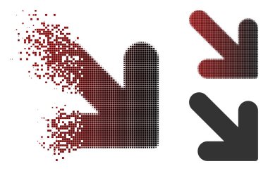 Tahribe piksel noktalı resim doğru simge aşağı ok