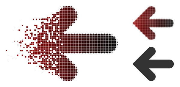Dust Dotted Halftone Arrow Left Icon