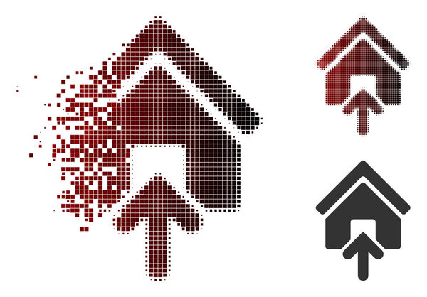 Икона входа в дисперсное точечное полутоновое здание
