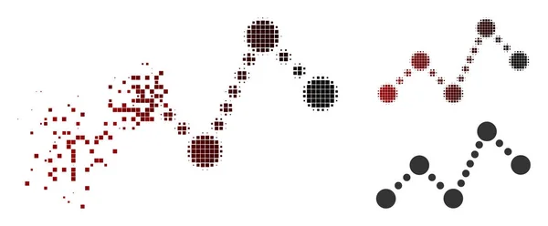 Fragmentované Dot polotónů graf ikona — Stockový vektor