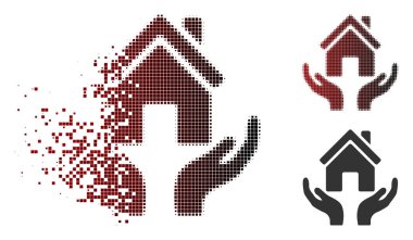 Eriterek nokta yarı ton ev bakım el simgesi