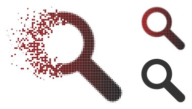 Ayrıştırılmış noktalı yarım tonlu arama simgesi