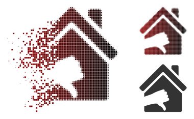 Noktalı yarım ton korkunç ev simgesini harcanmış