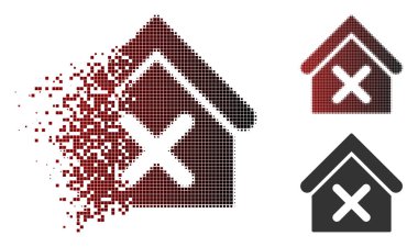 Dağınık Pixelated noktalı resim yanlış eve simgesi