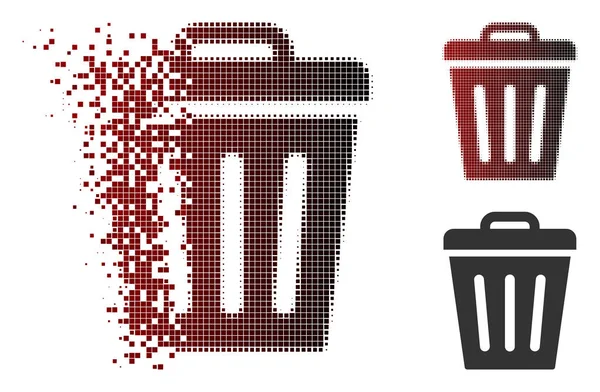 Передвижная икона мусорного бака Pixel — стоковый вектор