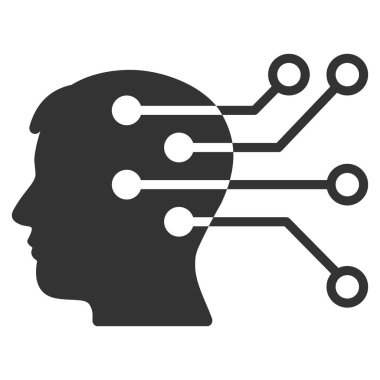 Beyin arabirimi devre vektör simgesi