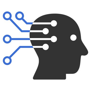 Cyborg beyin arabirimi devre vektör simgesi