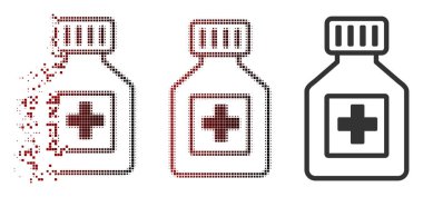 Nokta yarı ton eczane şişe simgesi kırık