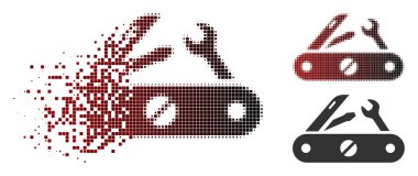 Harcanmış piksel noktalı resim Multitool bıçak simgesi