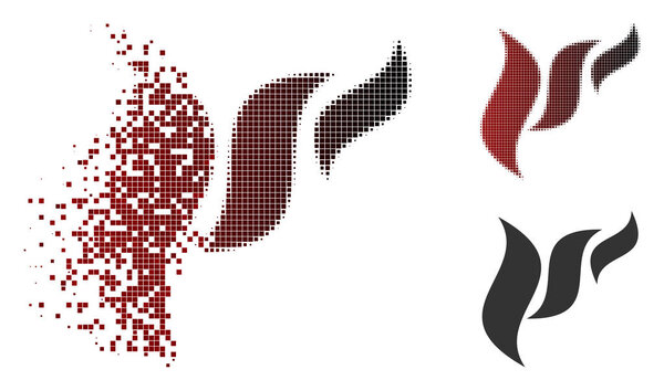 Разложившаяся икона флоры полутона пикселя
