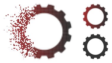 Kaybolan yarı ton dişli simgesini noktalı