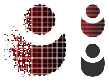 Hareketli piksel yarı ton kişi simgesi