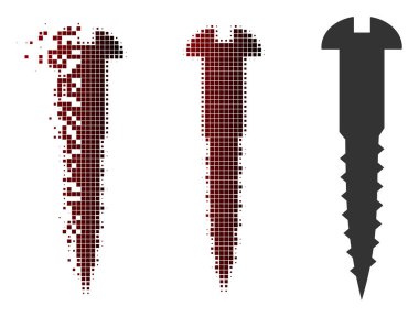 Rendelenmiş piksel yarı ton vida simgesi