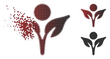 Dağınık nokta yarı ton Eco adam simgesi