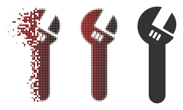 Icona con chiave a mezzitoni pixel dissipata — Vettoriale Stock