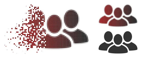 Poussière Pixelated Halftone User Group Icône — Image vectorielle
