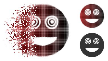 Noktalı yarım ton deli Smiley simgesi harcanmış