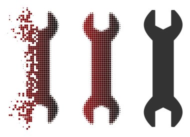 Dağınık pixelated yarı ton Wrench kutsal kişilerin resmi