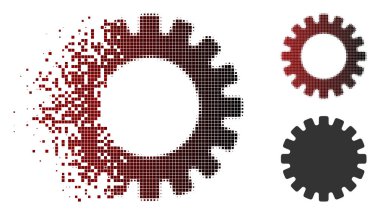 Hareketli piksel yarı ton dişli simgesini