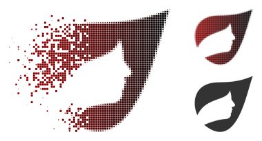 Rendelenmiş piksel yarı ton doğal bitkisel kozmetik simgesi