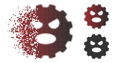 Nokta yarı ton çığlık Smiley dişli simgesini eriterek