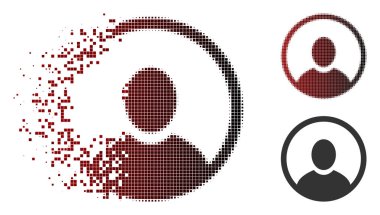 Noktalı yarım ton yuvarlak Kullanıcı portre simgesi hareket