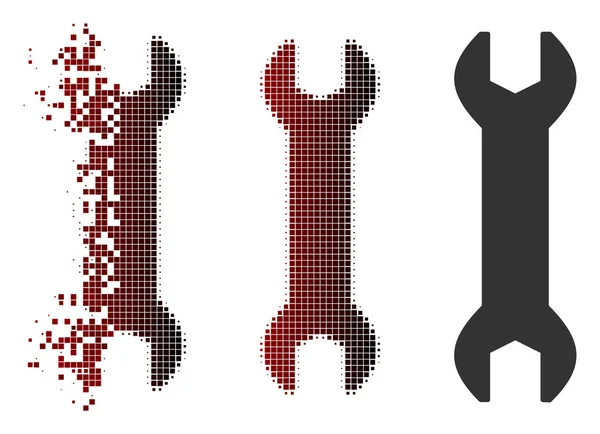 Icono de llave de medio tono pixelada dispersa — Vector de stock