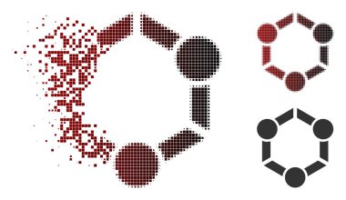 Yarı ton insan sendika simge toz noktalı