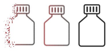 Parçalanmış nokta noktalı resim Phial simgesi