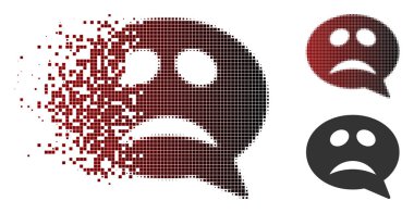 Kaybolan noktalı yarım ton kriz Smiley ileti simgesi
