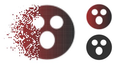 Piksel yarı ton eriterek Smiley simgesi Surprized