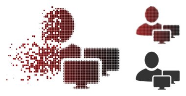 Hasarlı noktalı yarım ton Bilgisayar Yöneticisi simgesini