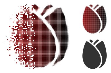 Ayrıştırılmış Pixelated yarı ton Tulip Bud simgesi