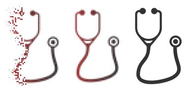 Hasarlı noktalı yarım ton stetoskop simgesi