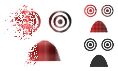 Işıltı Pixelated yarı ton korku Smiley simgesi