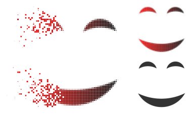 Kaybolan piksel yarı ton zevk Smiley simgesi