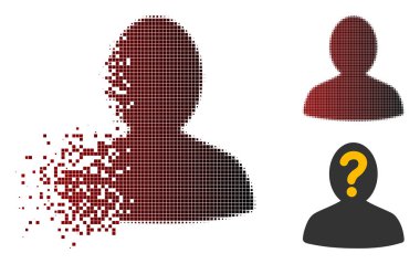 Dağınık Pixelated yarı ton anonim kişi simgesi