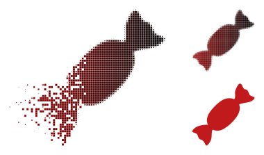 Kırık piksel yarı ton şeker simgesi