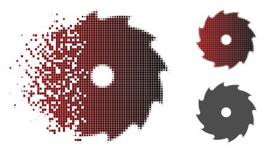 Tahribe noktalı noktalı resim daire testere simgesi