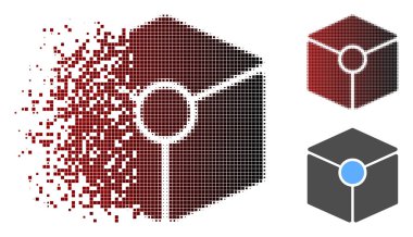 Kırık noktalı yarım ton küp tepe noktası simgesini