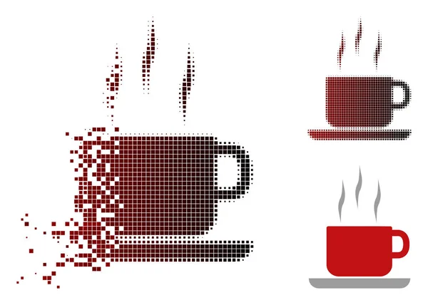 Sparkle punteado Halftone café Break icono — Vector de stock