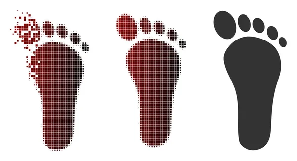 Bewegende stip Halftone voetafdruk pictogram — Stockvector