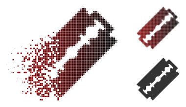 Eriterek noktalı yarım ton tıraş jilet simgesi