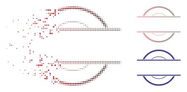 Piksel noktalı resim daire damgası kare simgesi kırık