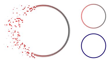Hasarlı piksel noktalı resim daire çerçevesi simgesi