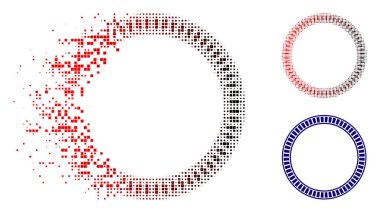 Kaybolan nokta yarı ton çift daire çerçevesi simgesi