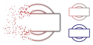 Yarı ton çift yuvarlak ve dikdörtgen çerçeve simge noktalı ışıltı
