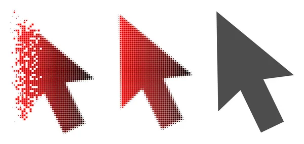 Gebrochenes Pixel-Halfton-Pfeil-Symbol — Stockvektor