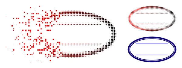 Nefunkční Dot polotónů Double elipsa rámce ikona — Stockový vektor