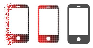 Parçalanmış Pixelated noktalı resim akıllı telefon simgesi